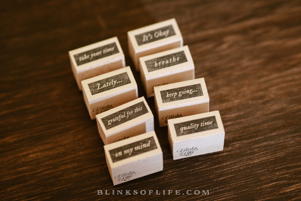 Blinks of Life - Rubber Wooden Stamp - Mini Words