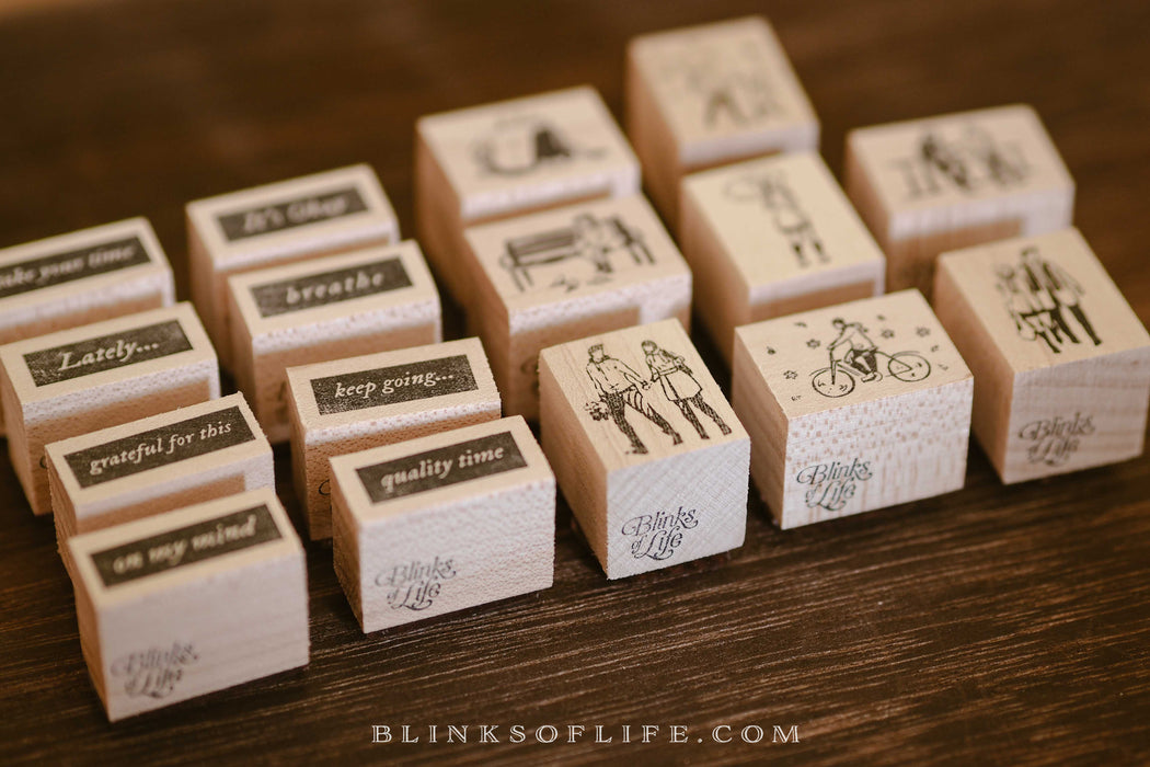 Blinks of Life - Rubber Wooden Stamp - Mini Words