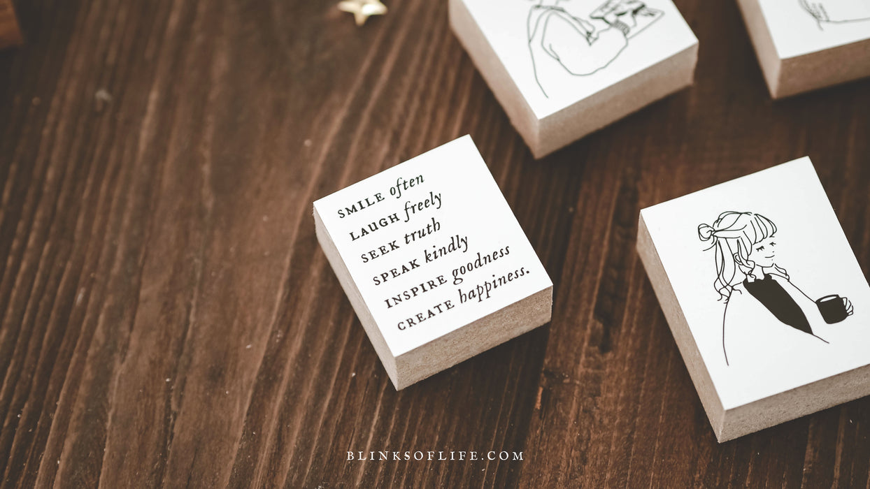 Blinks of Life - Affirmations - Rubber Stamp 