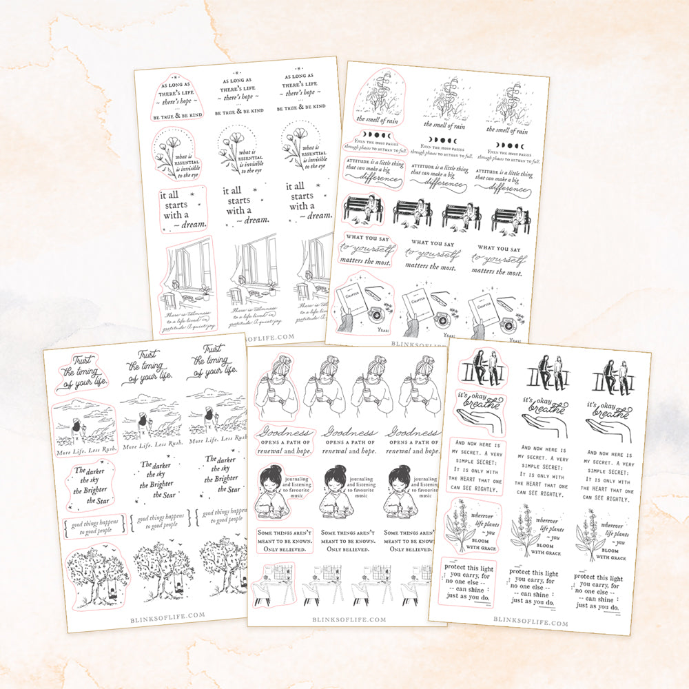 Transparent Sticker Pack - Stamp Designs