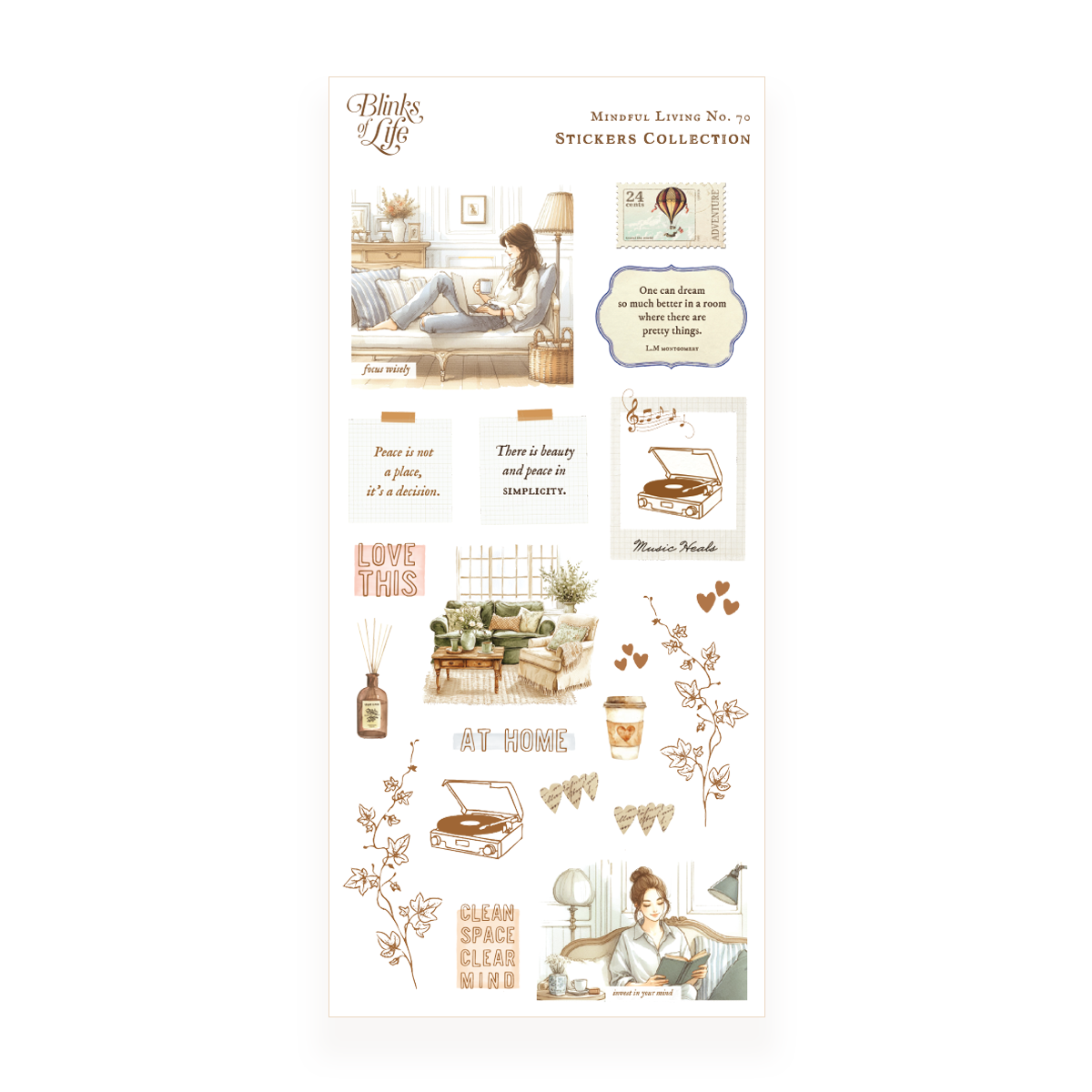 Mindful Living - Transparent Stickers No. 70