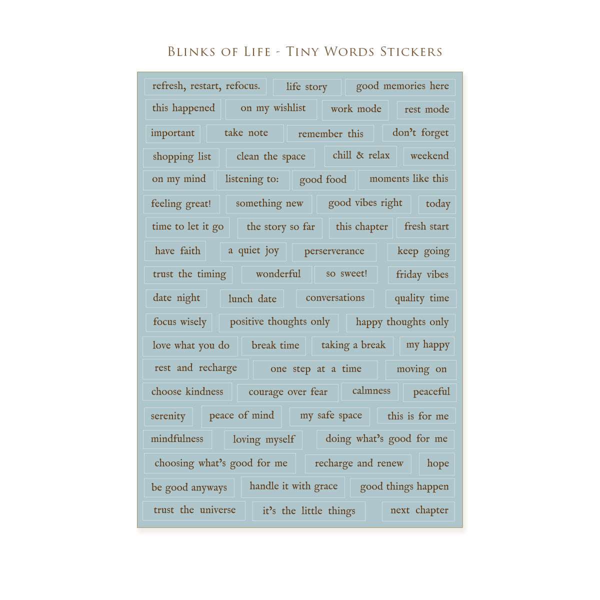 Blinks of Life - Tiny Words Journaling Stickers