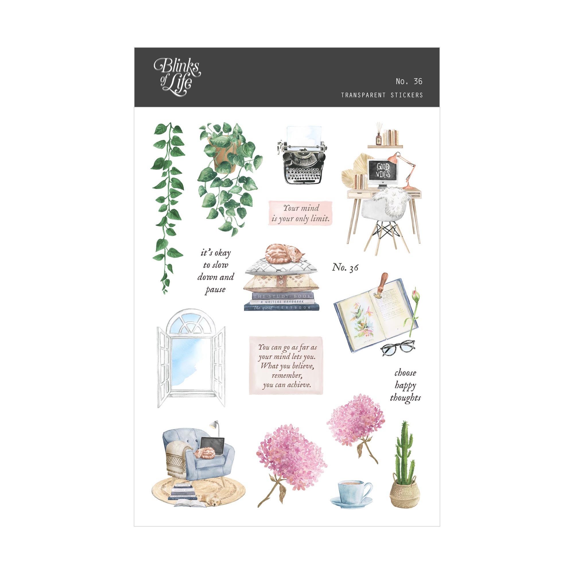 Blinks of Life - Journal Bujo Transparent Stickers