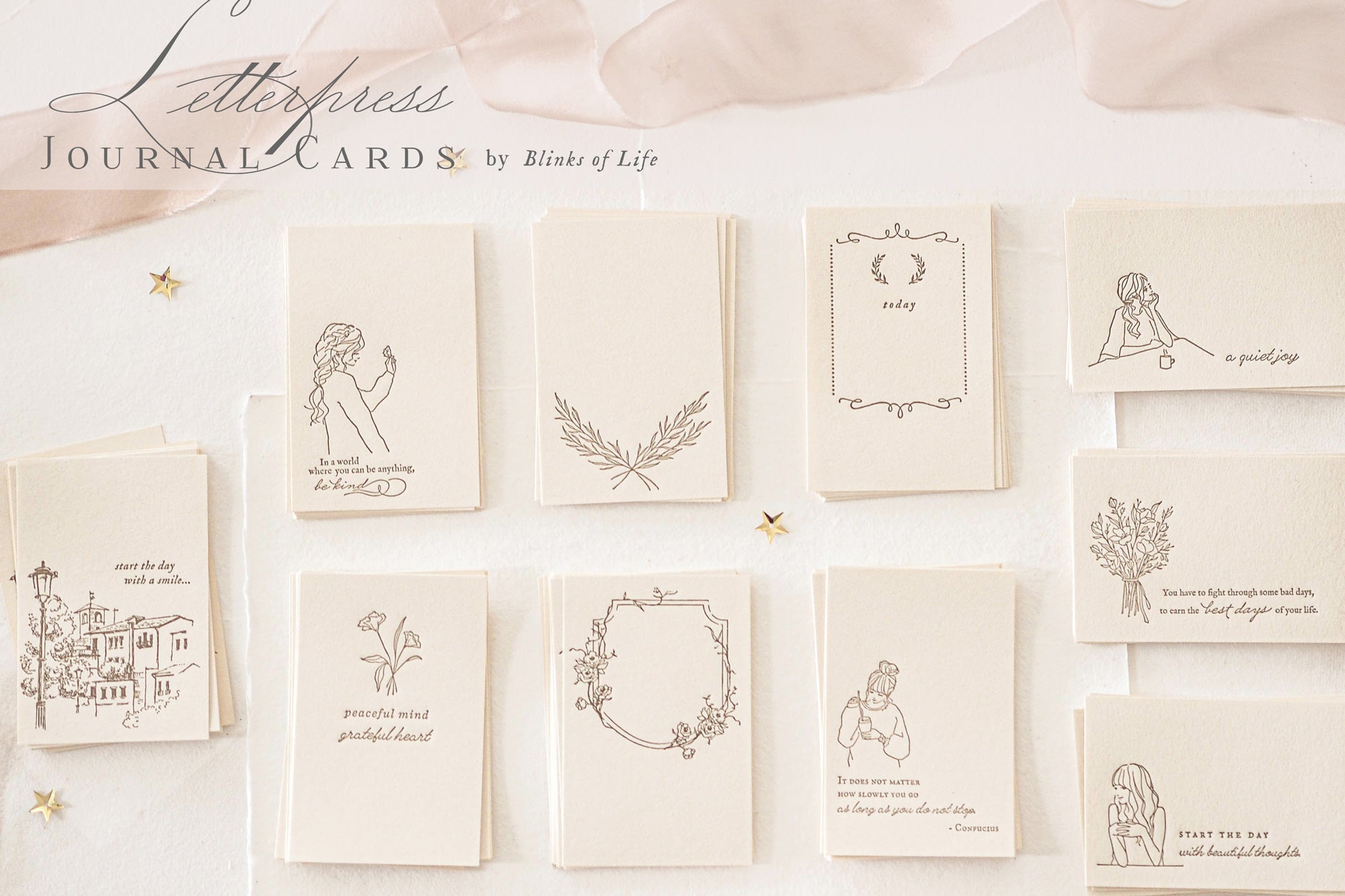 Blinks of Life - Letterpress Journal Cards