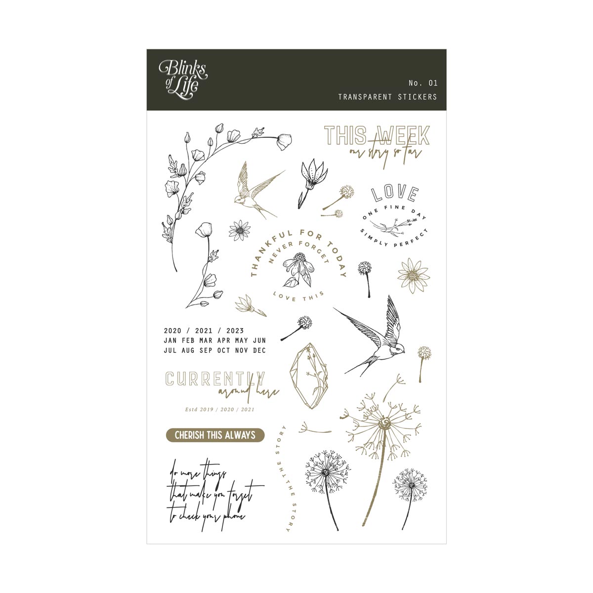 Blinks of Life Transparent Stickers No.01