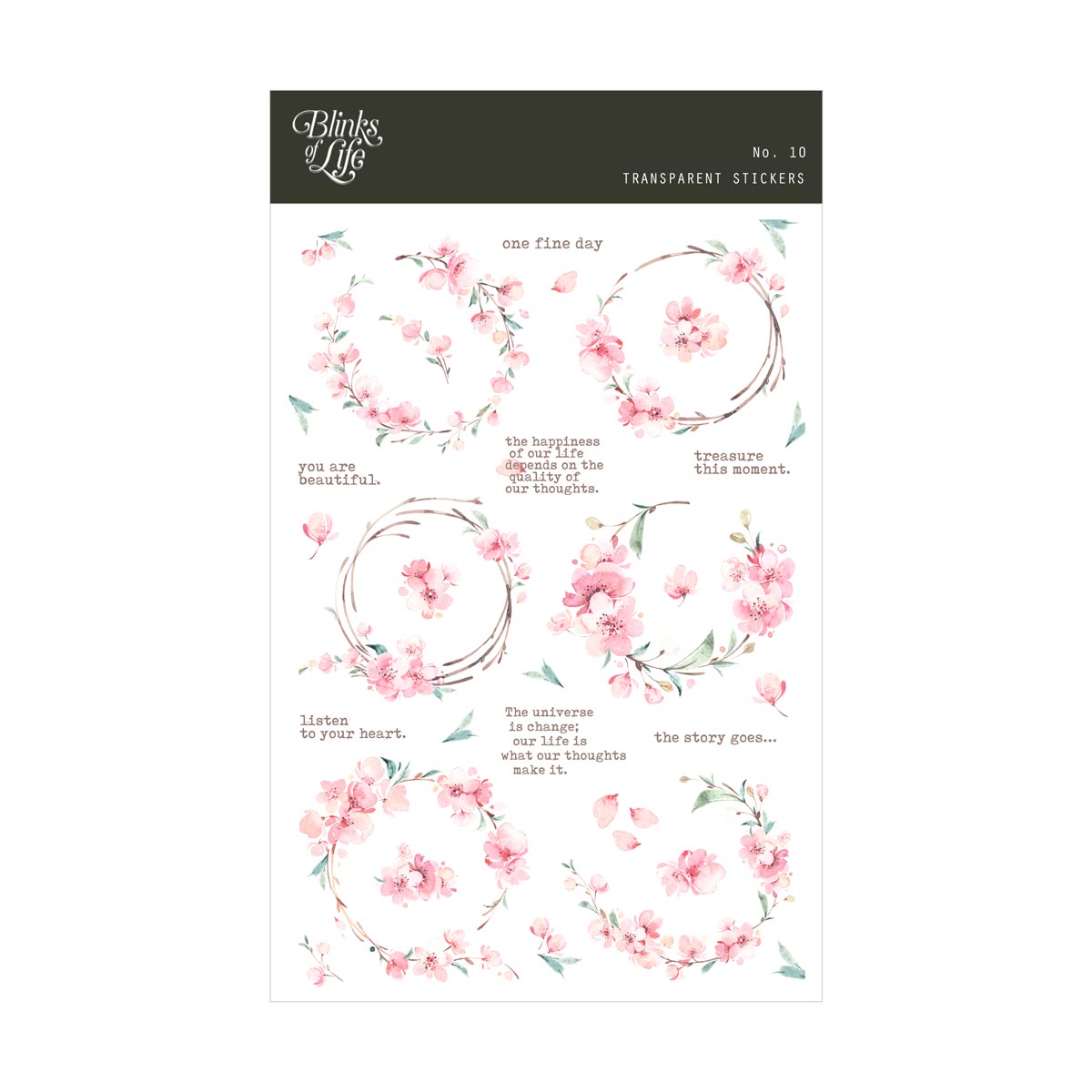 Blinks of Life Transparent Stickers - Bujo, Journal, Scrapbook, Planner