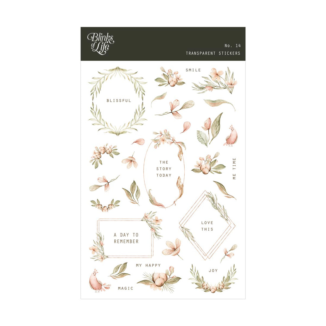 Blinks of Life Transparent Stickers - Bujo, Journal, Scrapbook, Planner