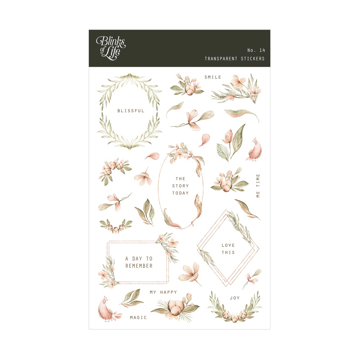 Blinks of Life Transparent Stickers - Bujo, Journal, Scrapbook, Planner