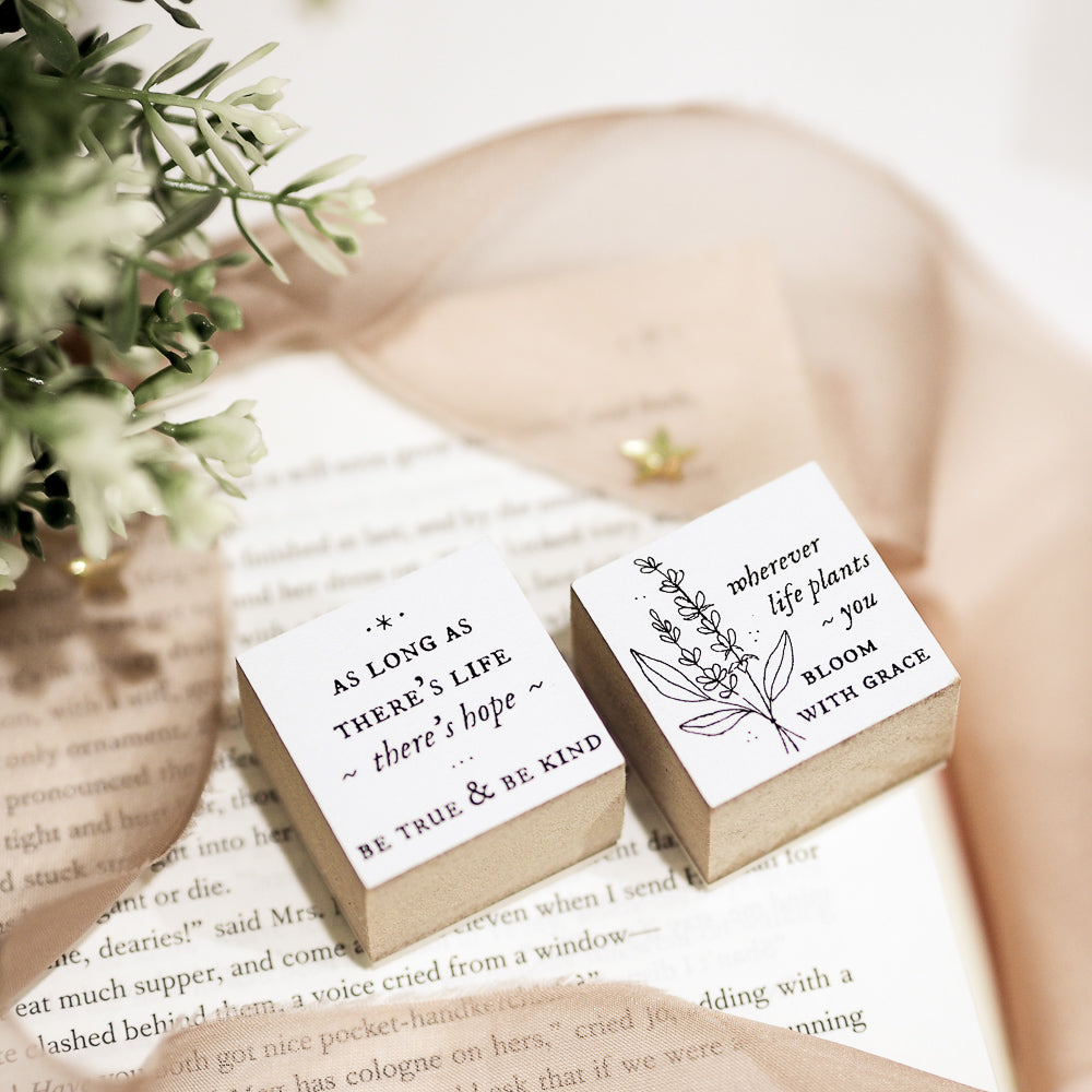 Blinks of Life Rubber Stamp Journal Quote - Bloom With Grace