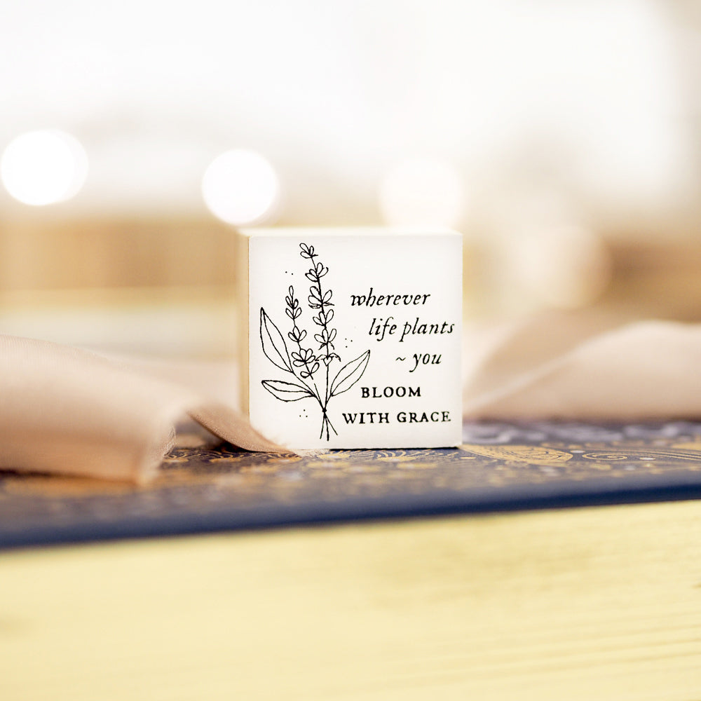 Blinks of Life Rubber Stamp Journal Quote - Bloom With Grace