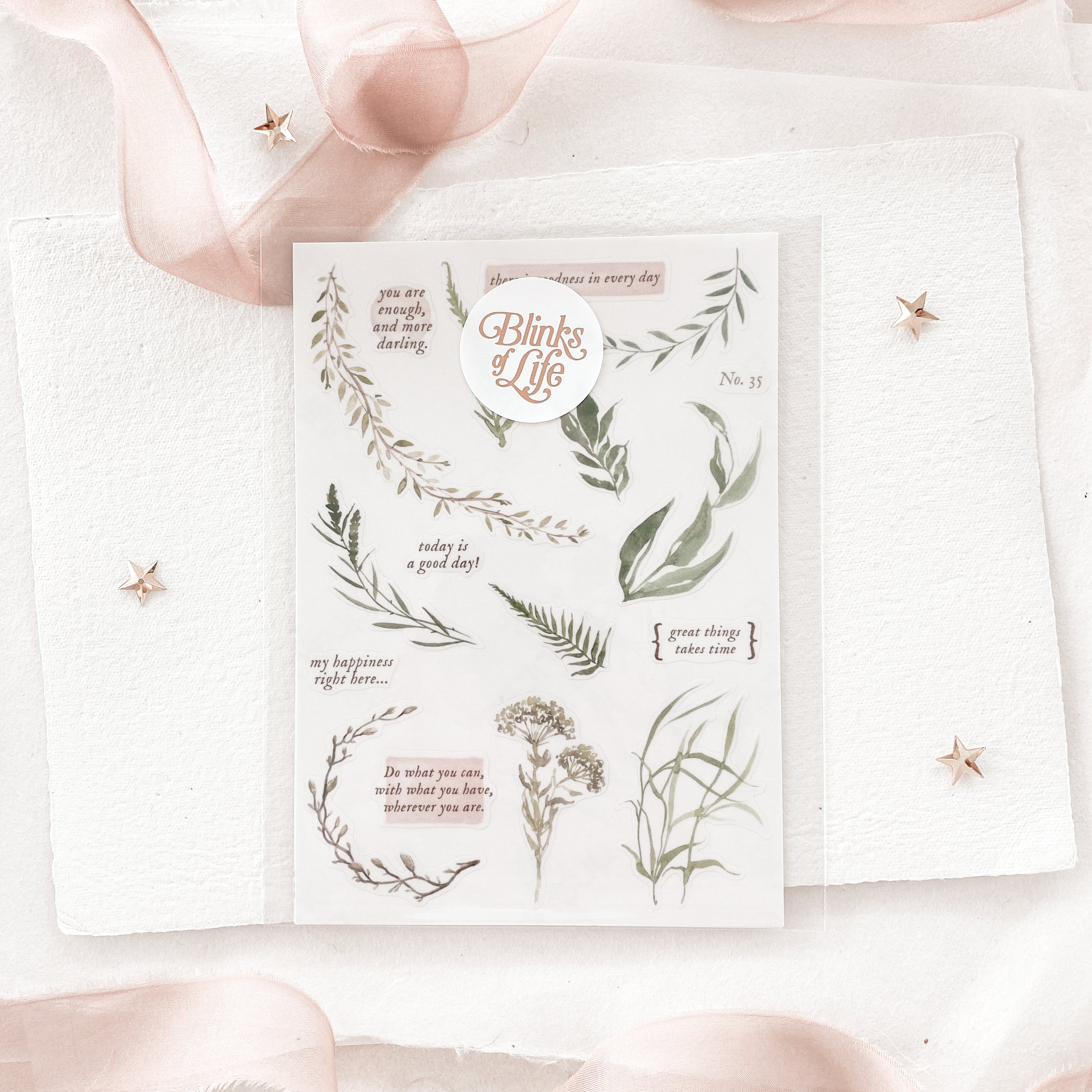 Blinks of Life - Journal Bujo Transparent Stickers