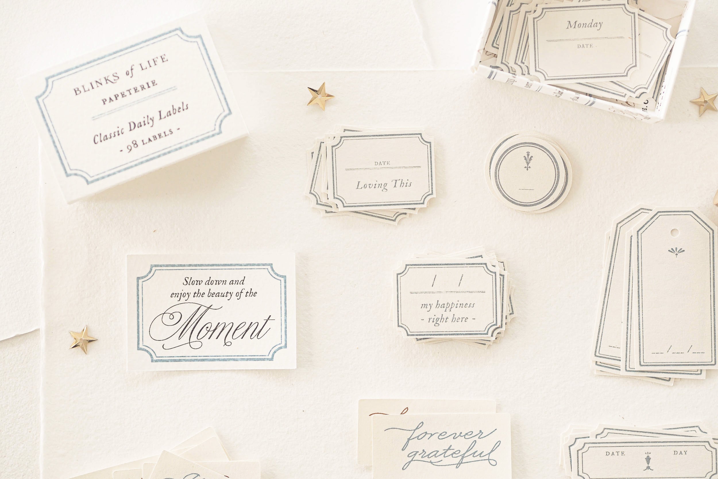 Blinks of Life - Classic Daily Labels - French Blue