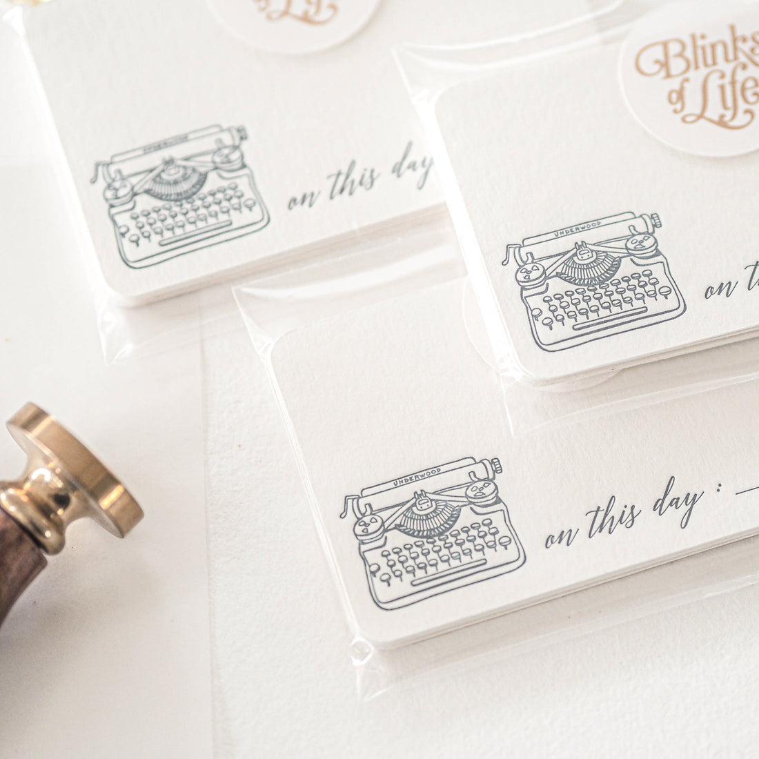 Letterpress Notecard - Vintage Typewriter in Midnight Blue