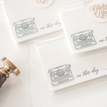 Letterpress Notecard - Vintage Typewriter in Midnight Blue