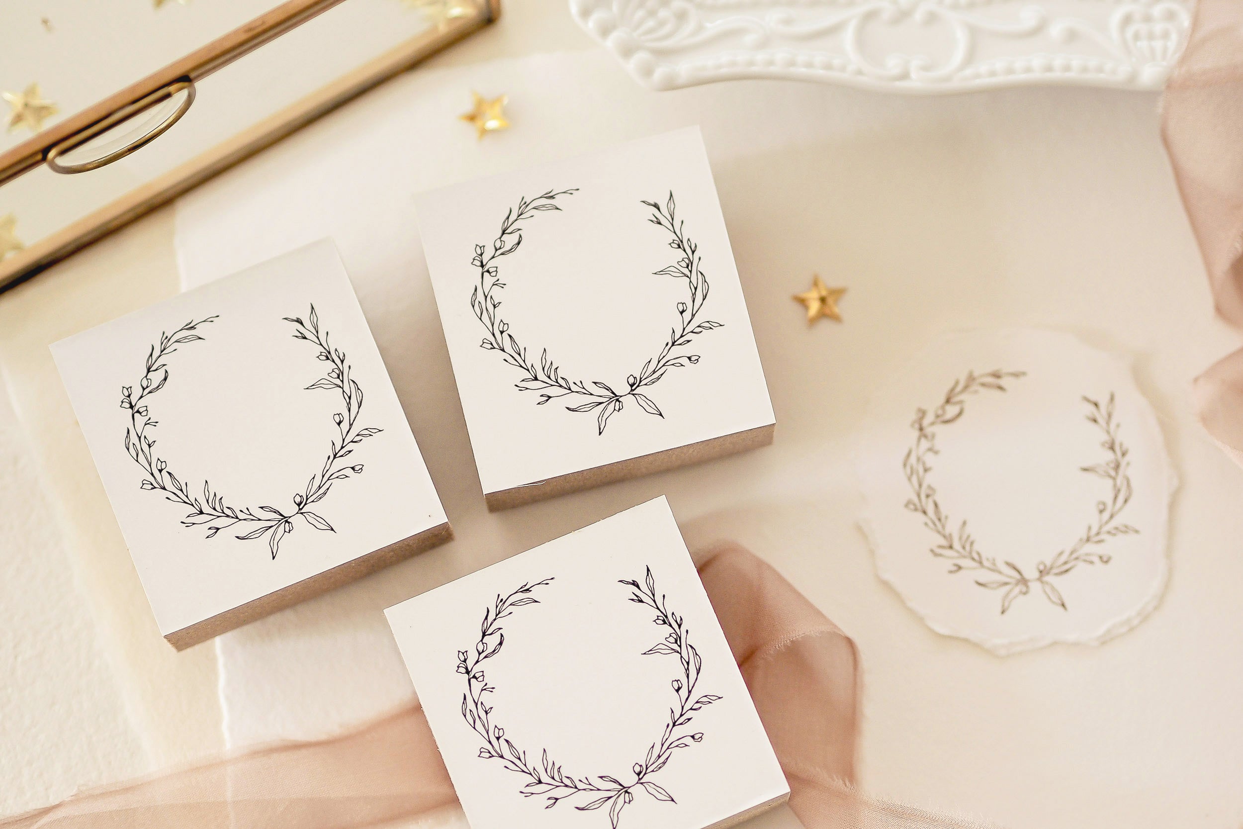 Blinks of Life - Botanical Wreath - Rubber Stamp