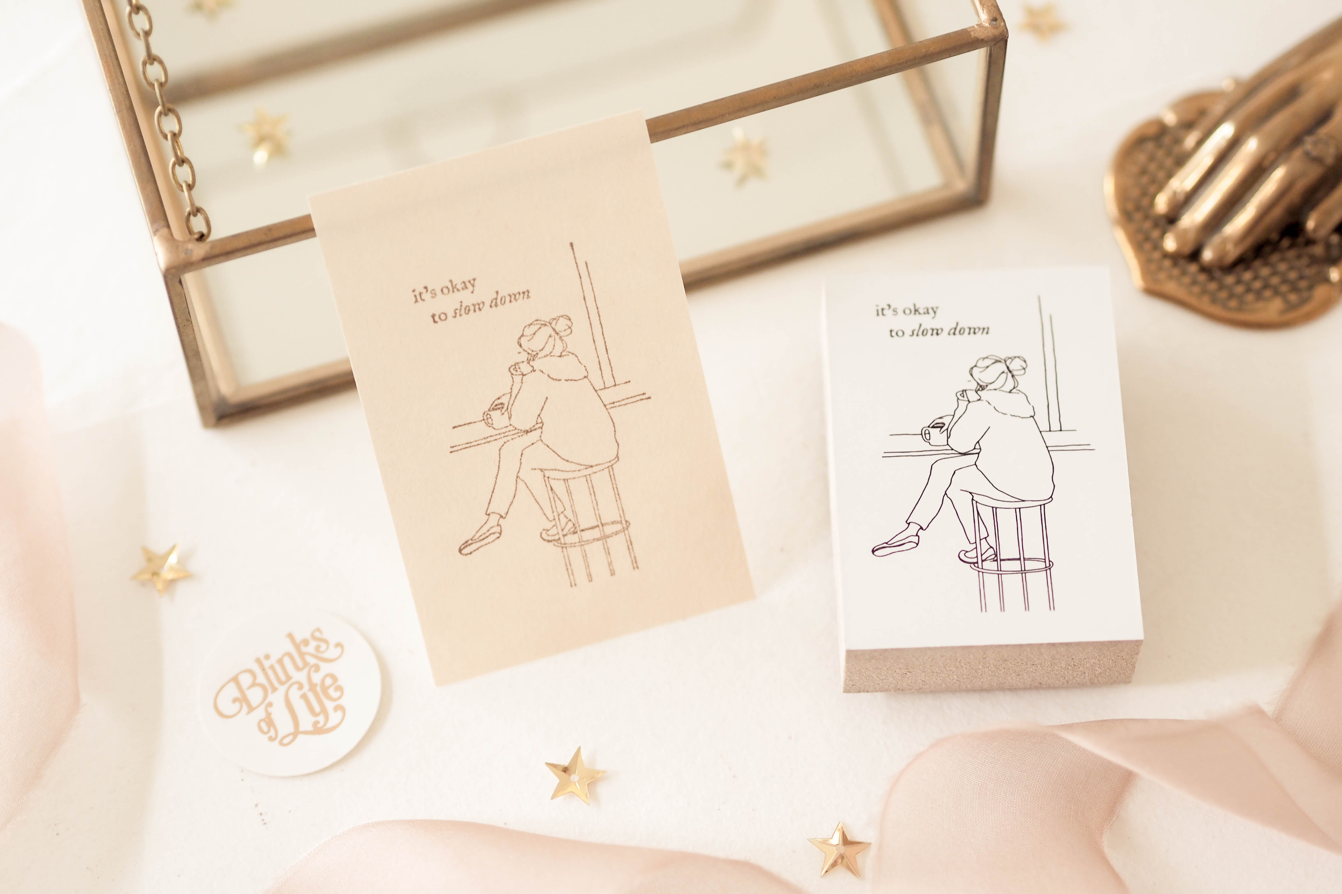 Blinks of Life - It's Okay to Slow Down - Rubber Stamp