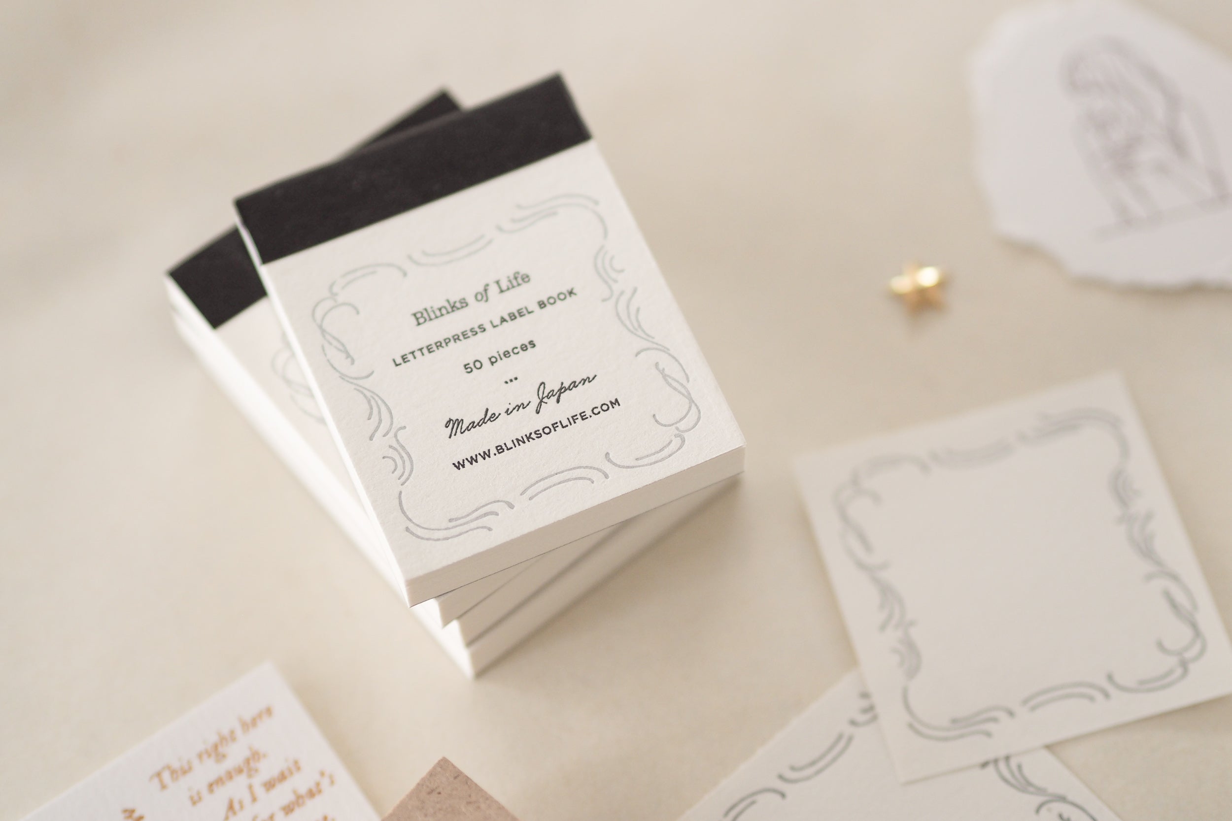 Blinks of Life - Letterpress Label Book - Regency Grey