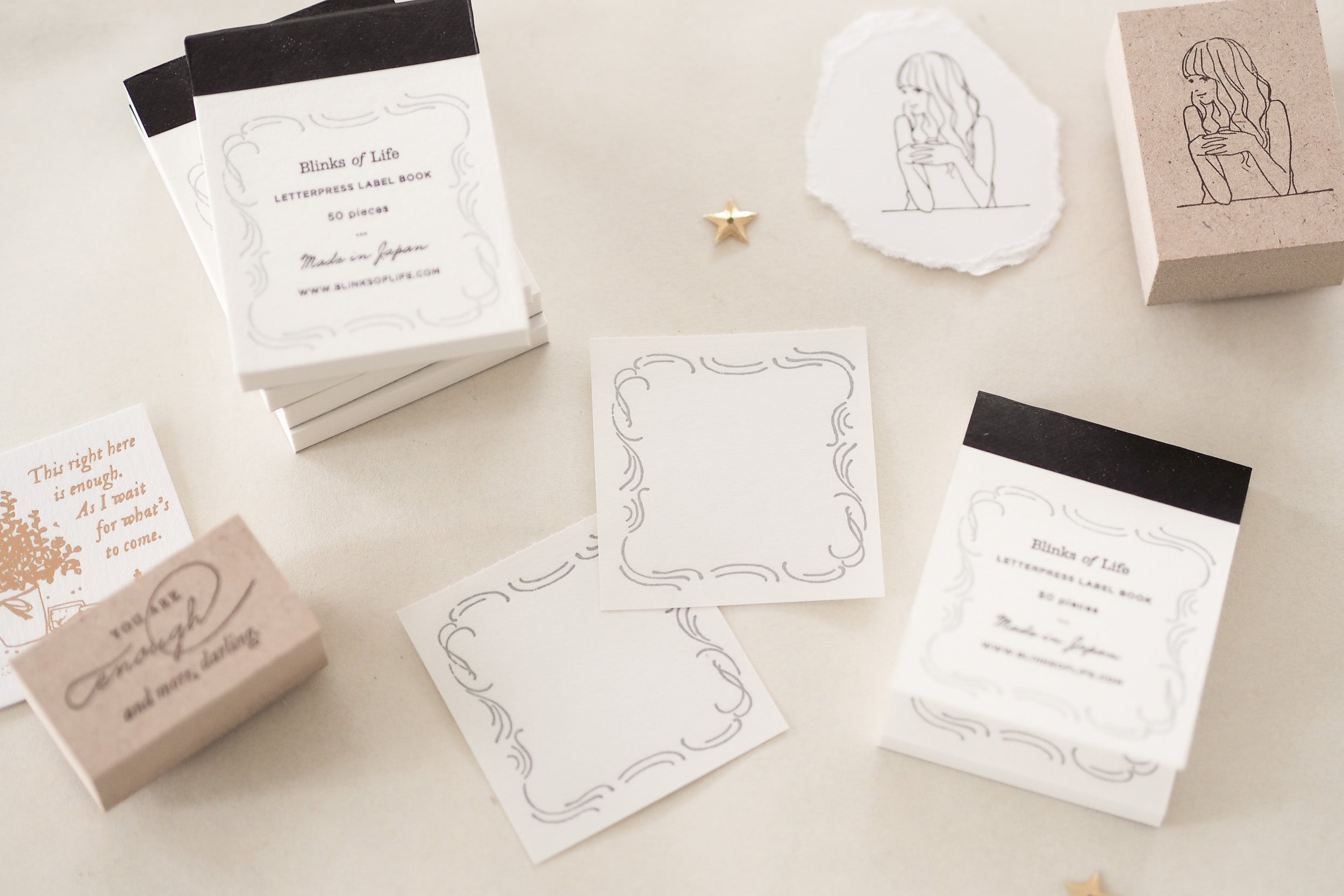 Blinks of Life - Letterpress Label Book - Regency Grey