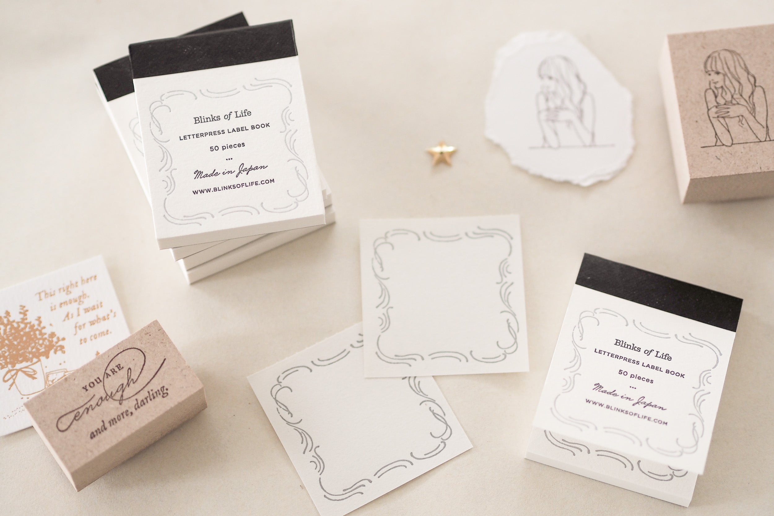 Blinks of Life - Letterpress Label Book - Regency Grey