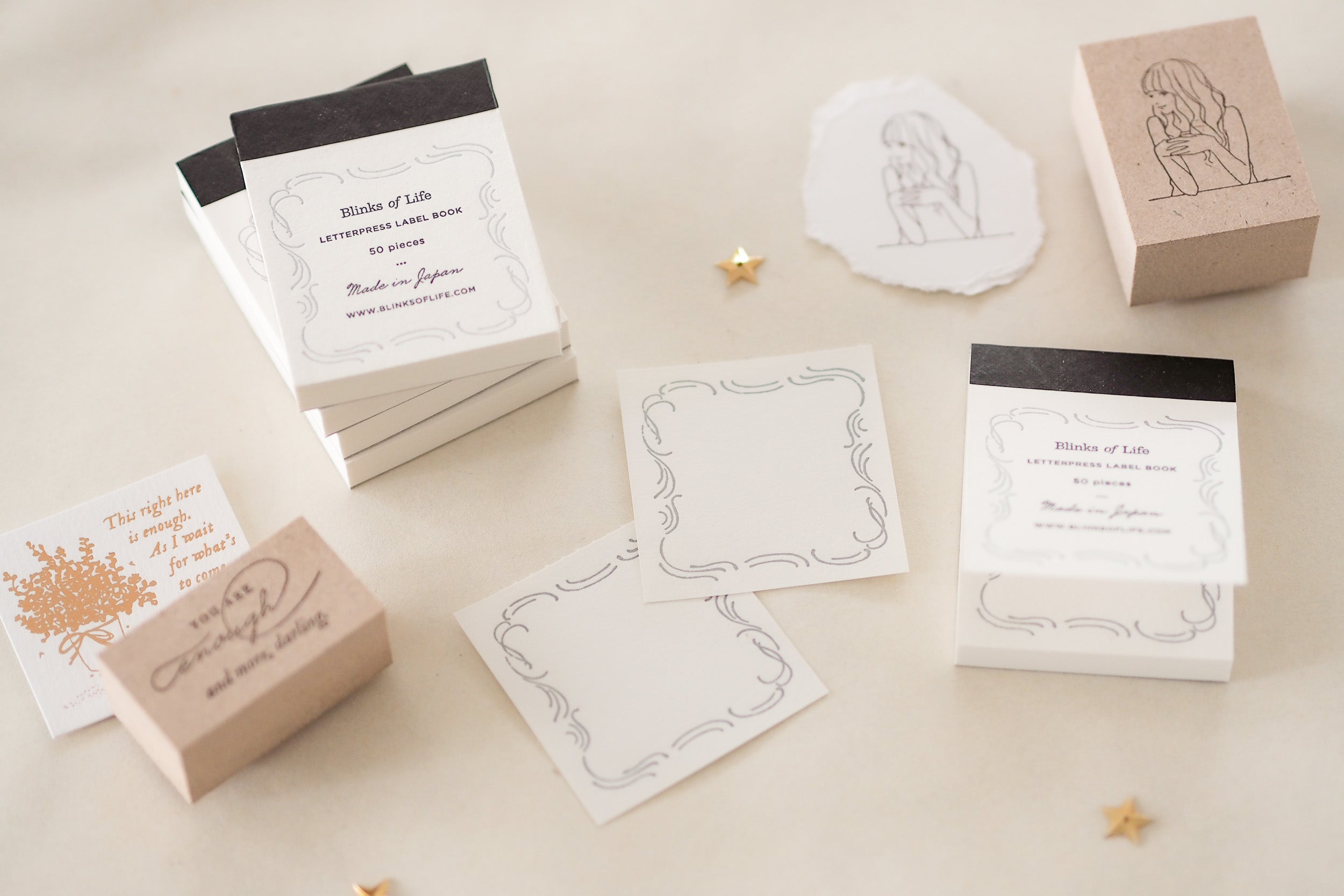 Blinks of Life - Letterpress Label Book - Regency Grey