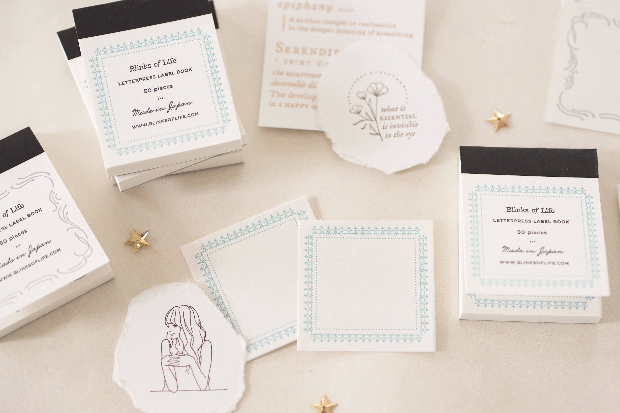 Blinks of Life - Letterpress Label Book - Regency Blue