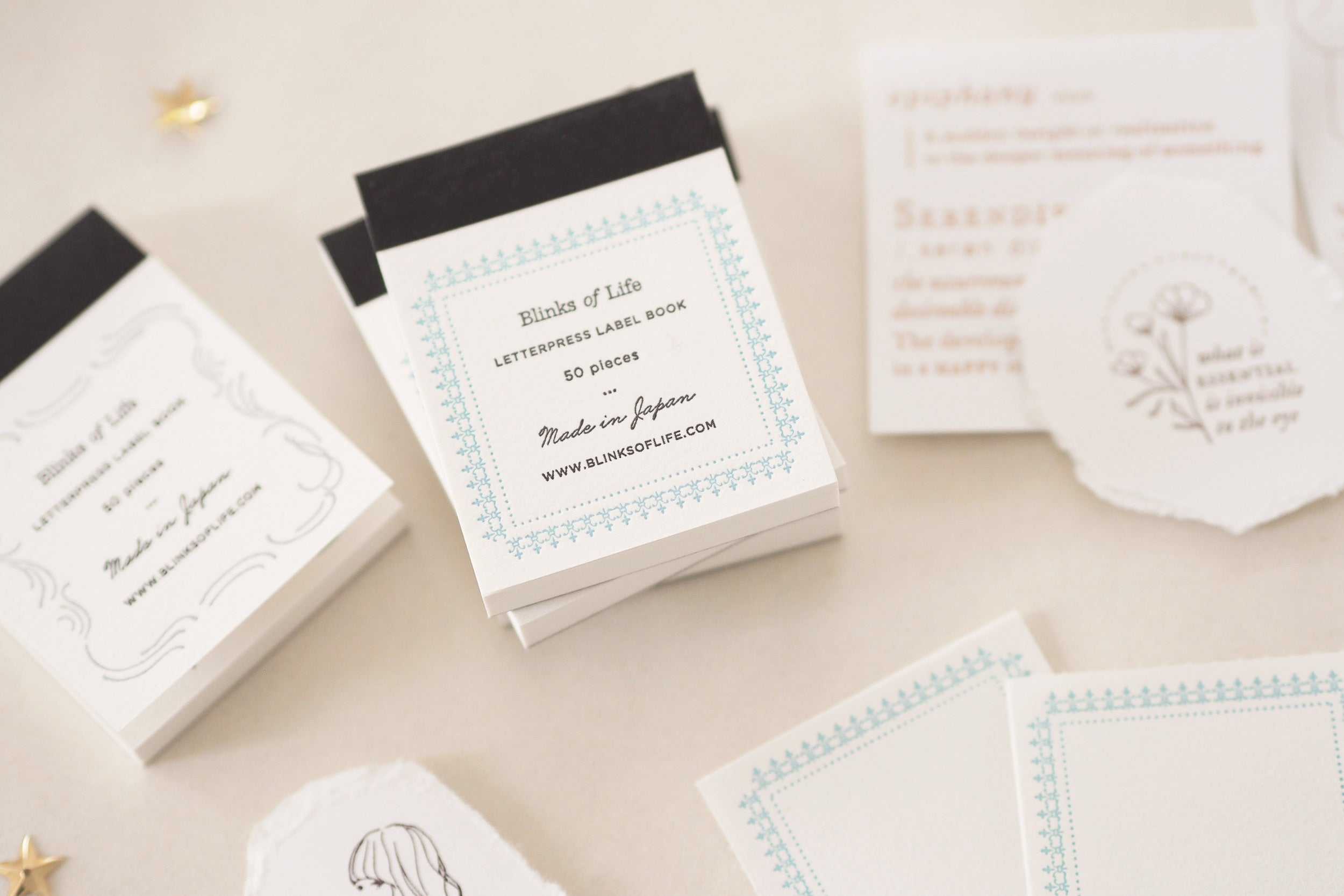 Blinks of Life - Letterpress Label Book - Regency Blue