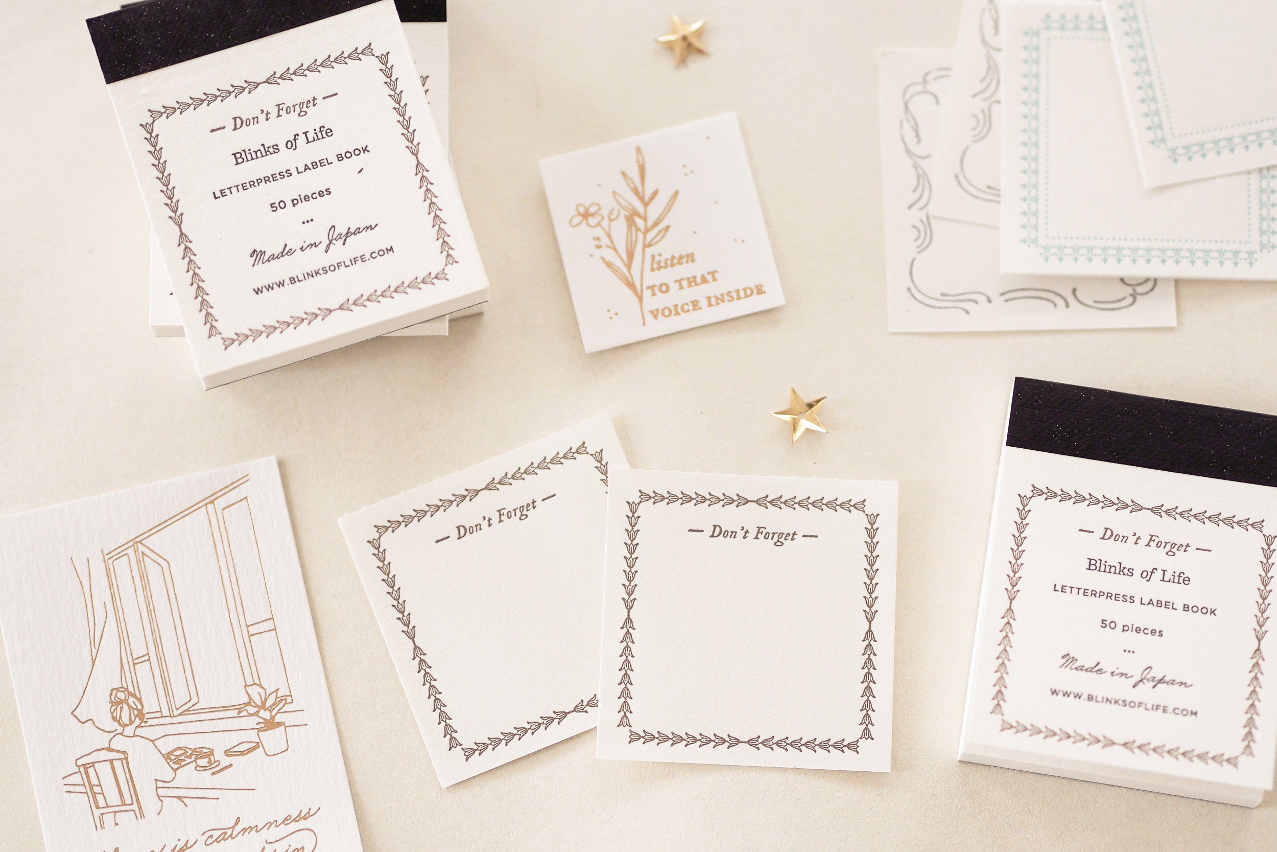 Blinks of Life - Letterpress Label Book - Don't Forget