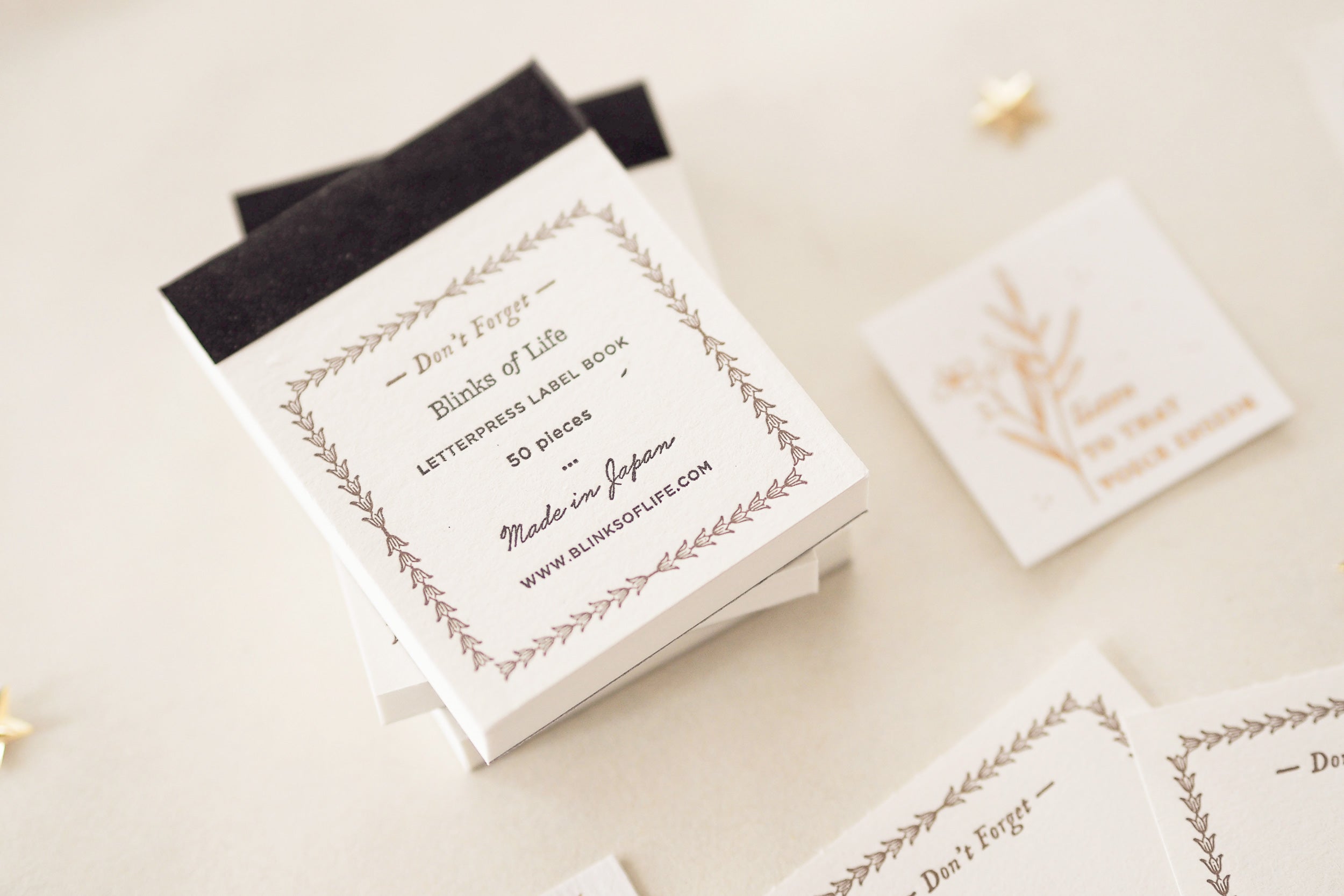 Blinks of Life - Letterpress Label Book - Don't Forget