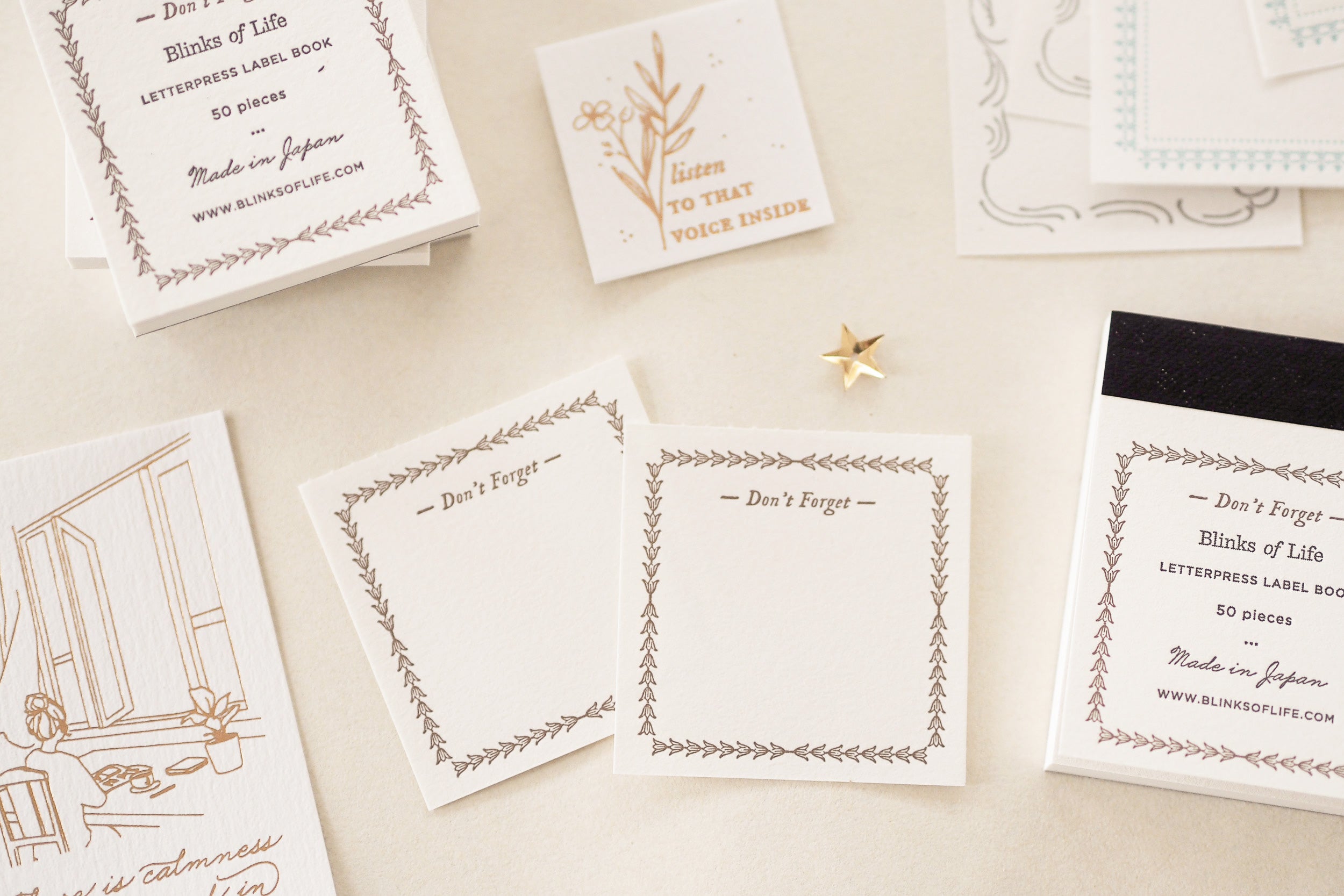 Blinks of Life - Letterpress Label Book - Don't Forget