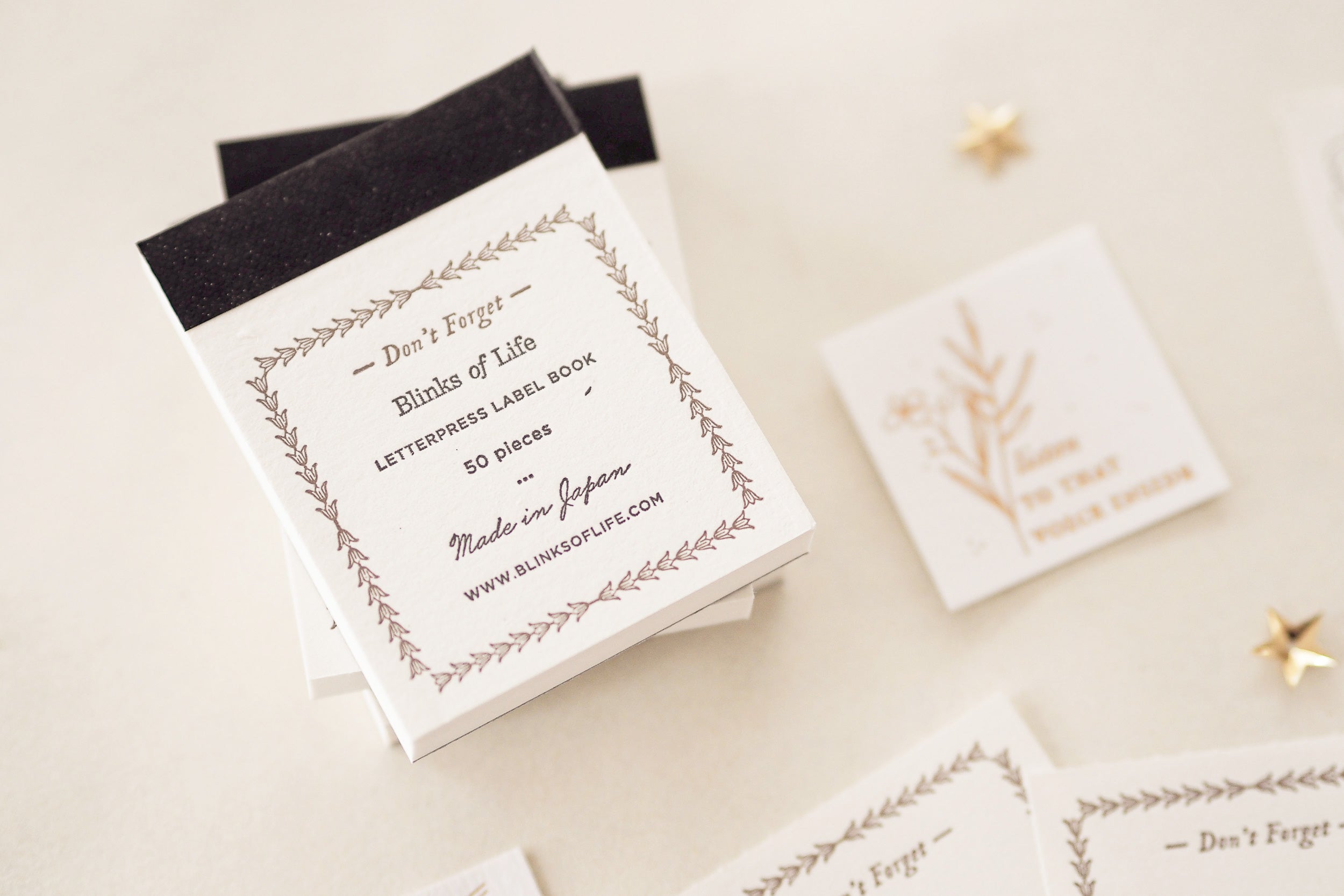 Blinks of Life - Letterpress Label Book - Don't Forget