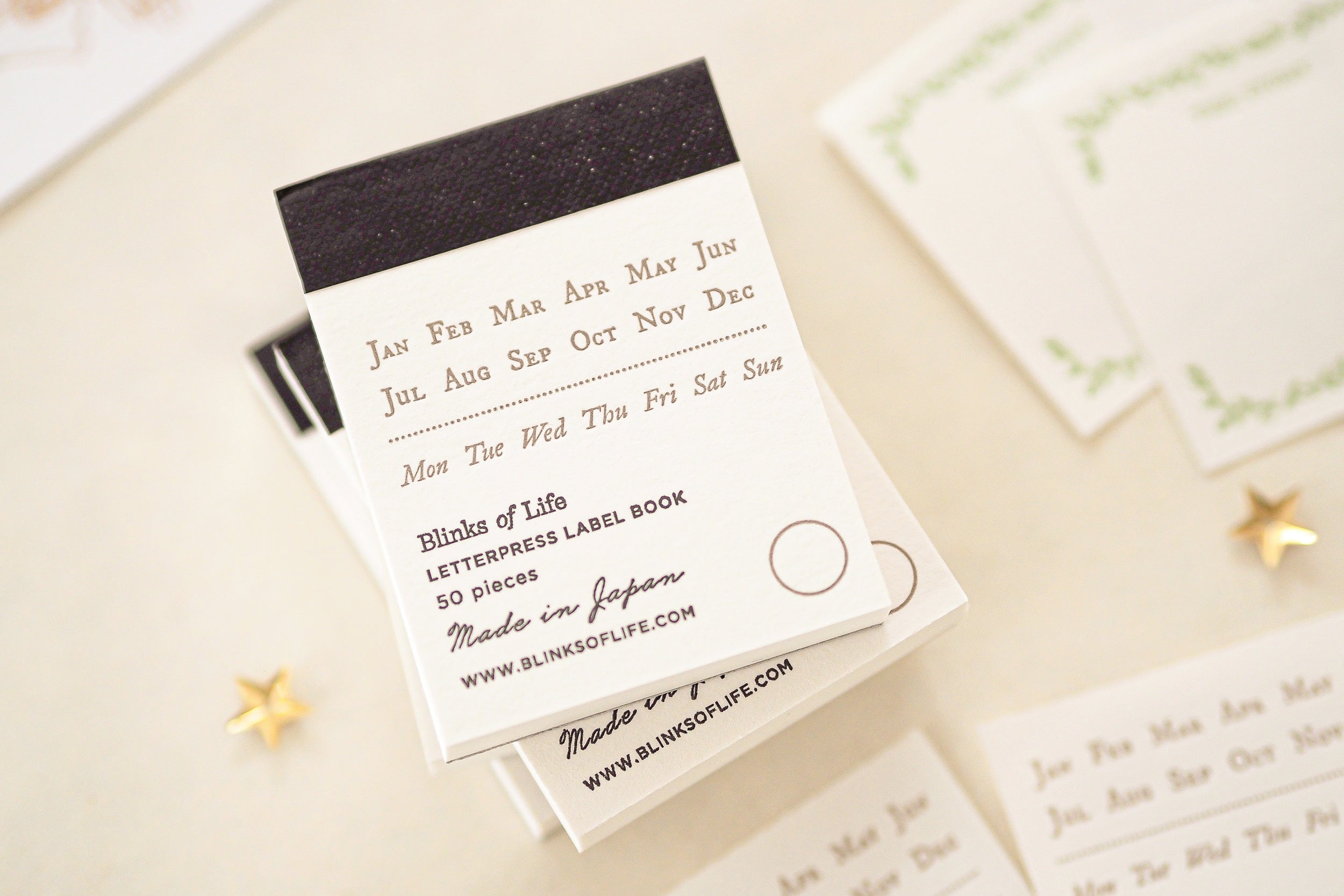 Blinks of Life - Letterpress Label Book - Calendar