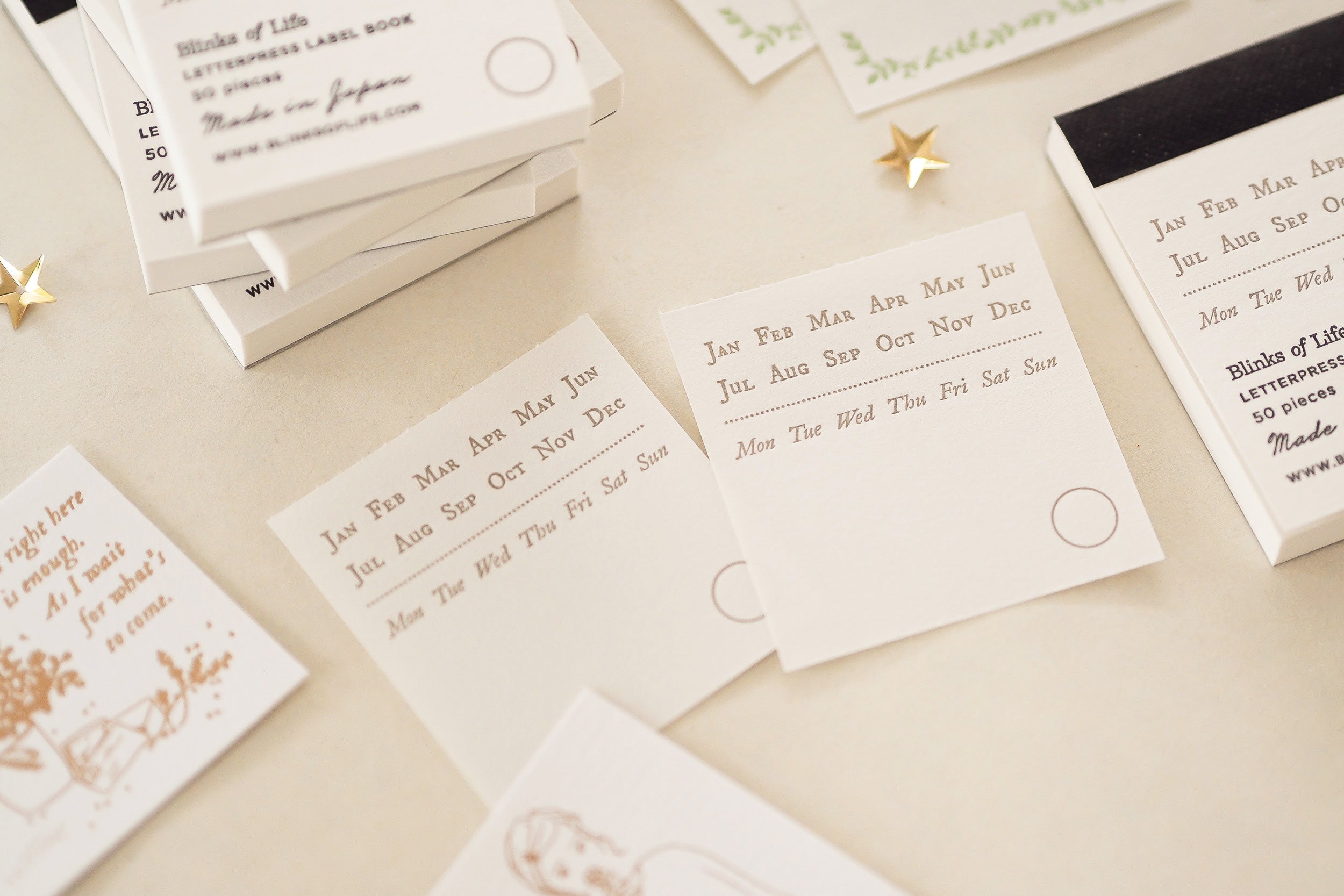 Blinks of Life - Letterpress Label Book - Calendar