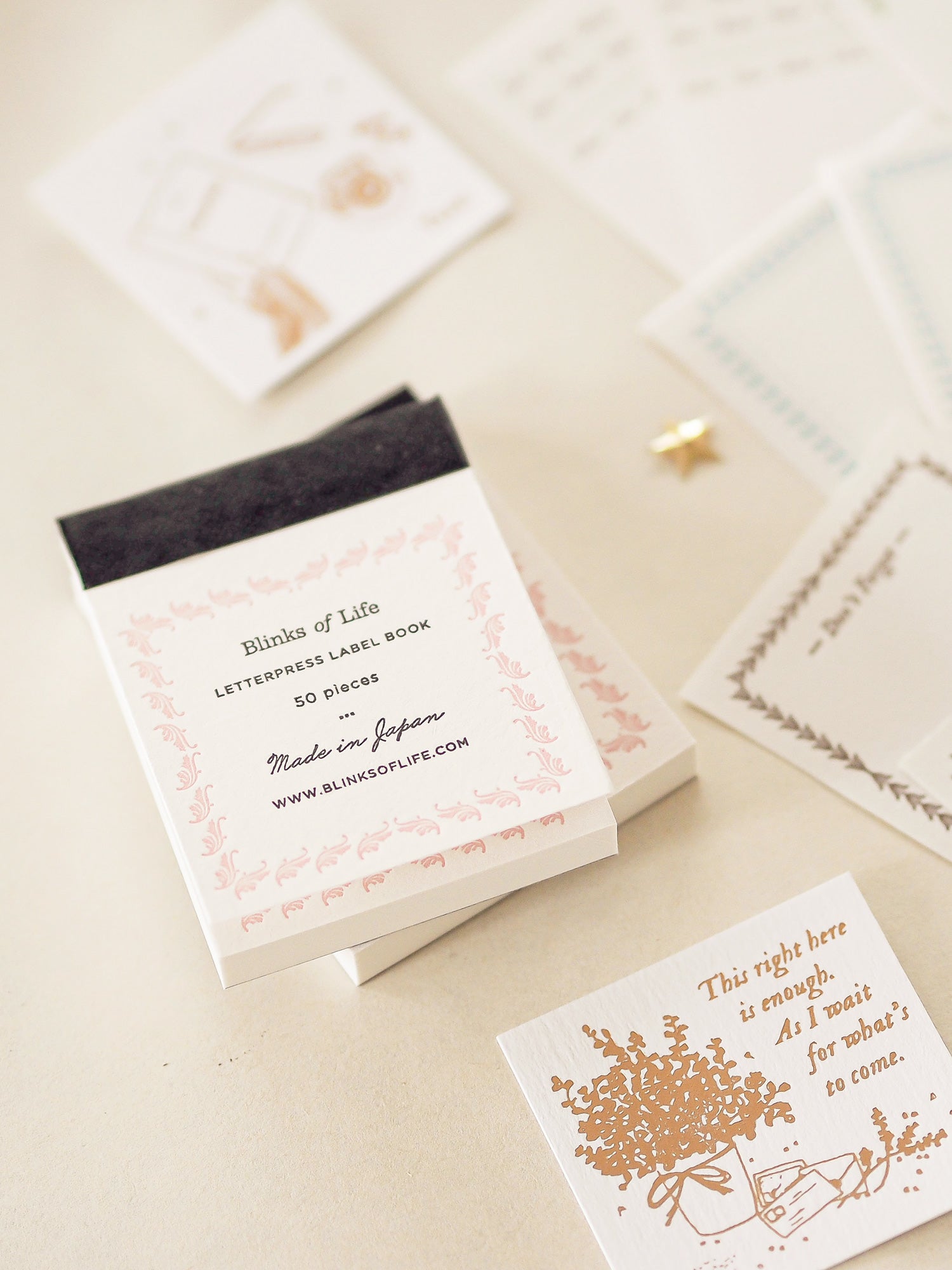 Blinks of Life - Letterpress Label Book - Regency Pink