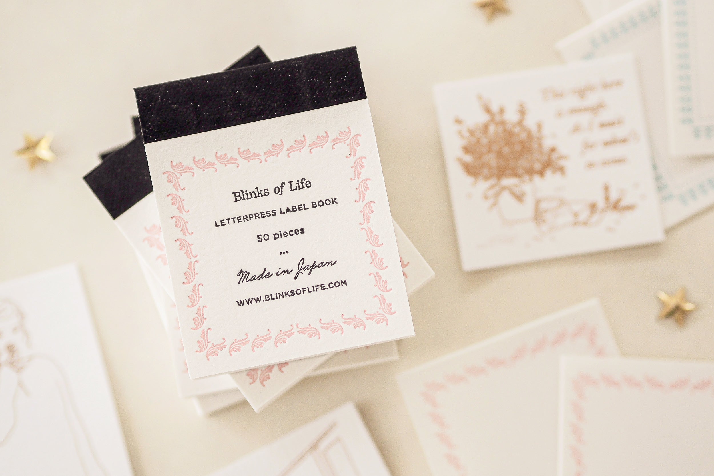 Blinks of Life - Letterpress Label Book - Regency Pink