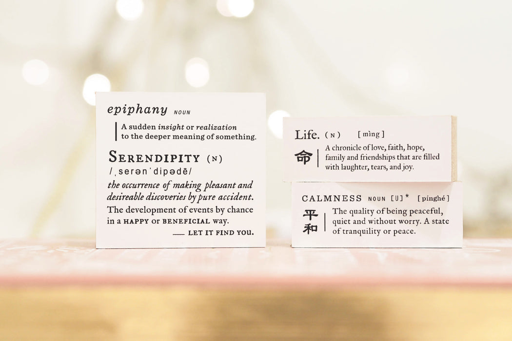 Blinks of Life - Dictionary Collection: Epiphany & Serendipity in White