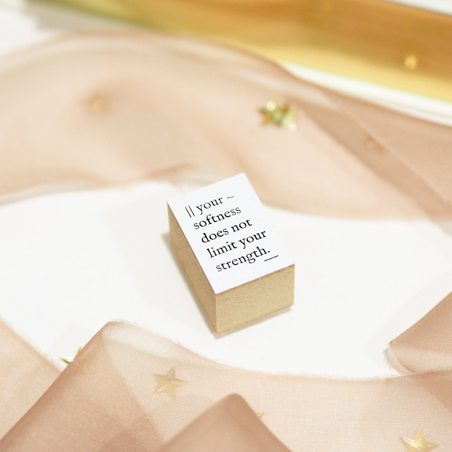 Blinks of Life Journal Quote Stamp - Your Softness Does Not Limit Your Strength