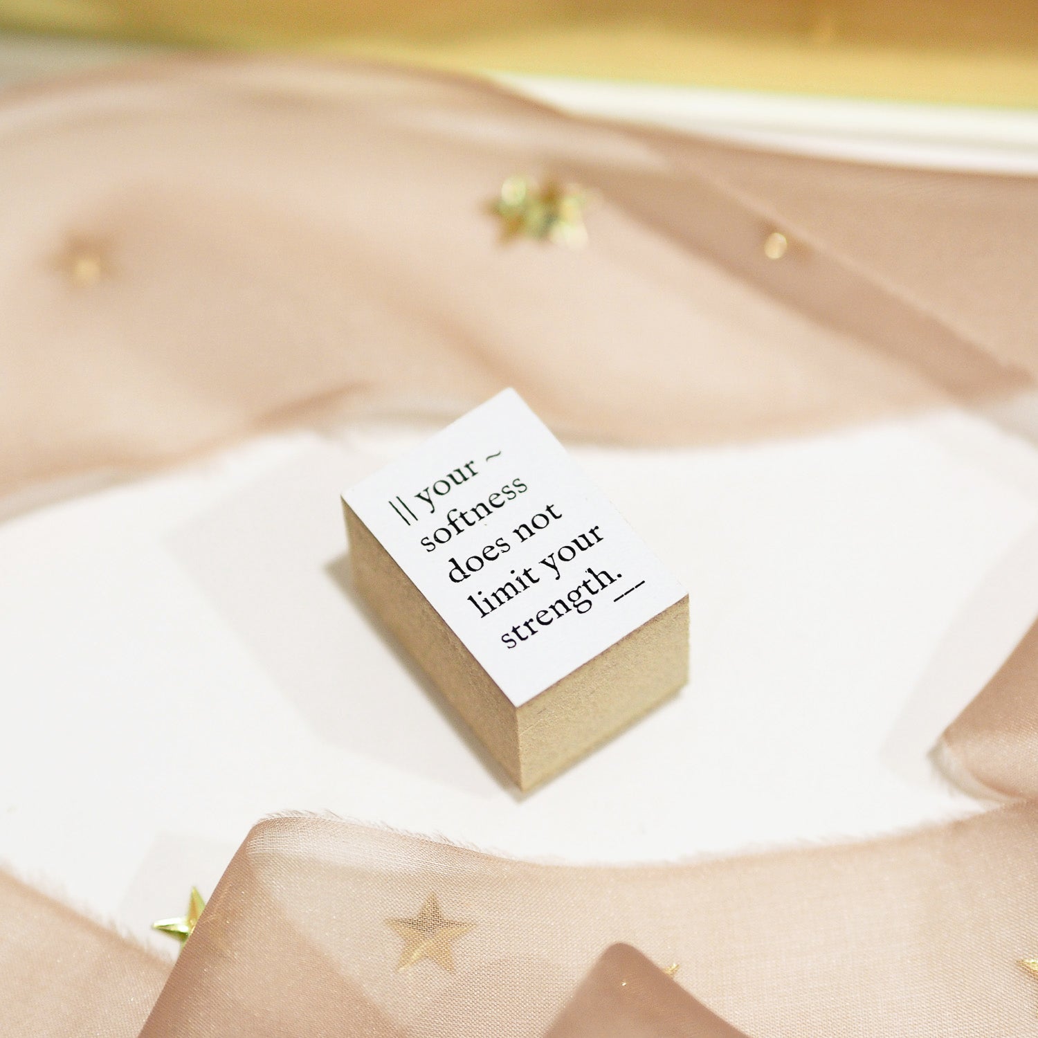 Blinks of Life Journal Quote Stamp - Your Softness Does Not Limit Your Strength